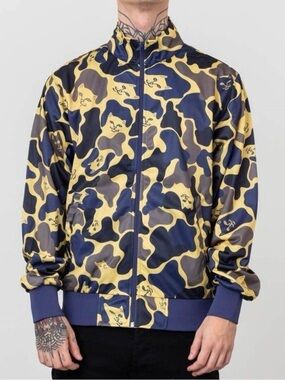 RipNDip Multicolor Camo Cat Print Zip-Up Jacket